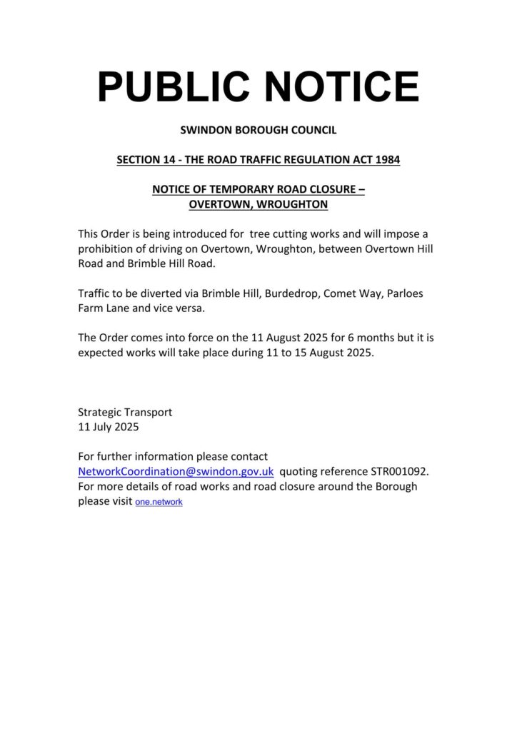 Wroughton & Wichelstowe Parish Council | Public Notice Notice Of ...